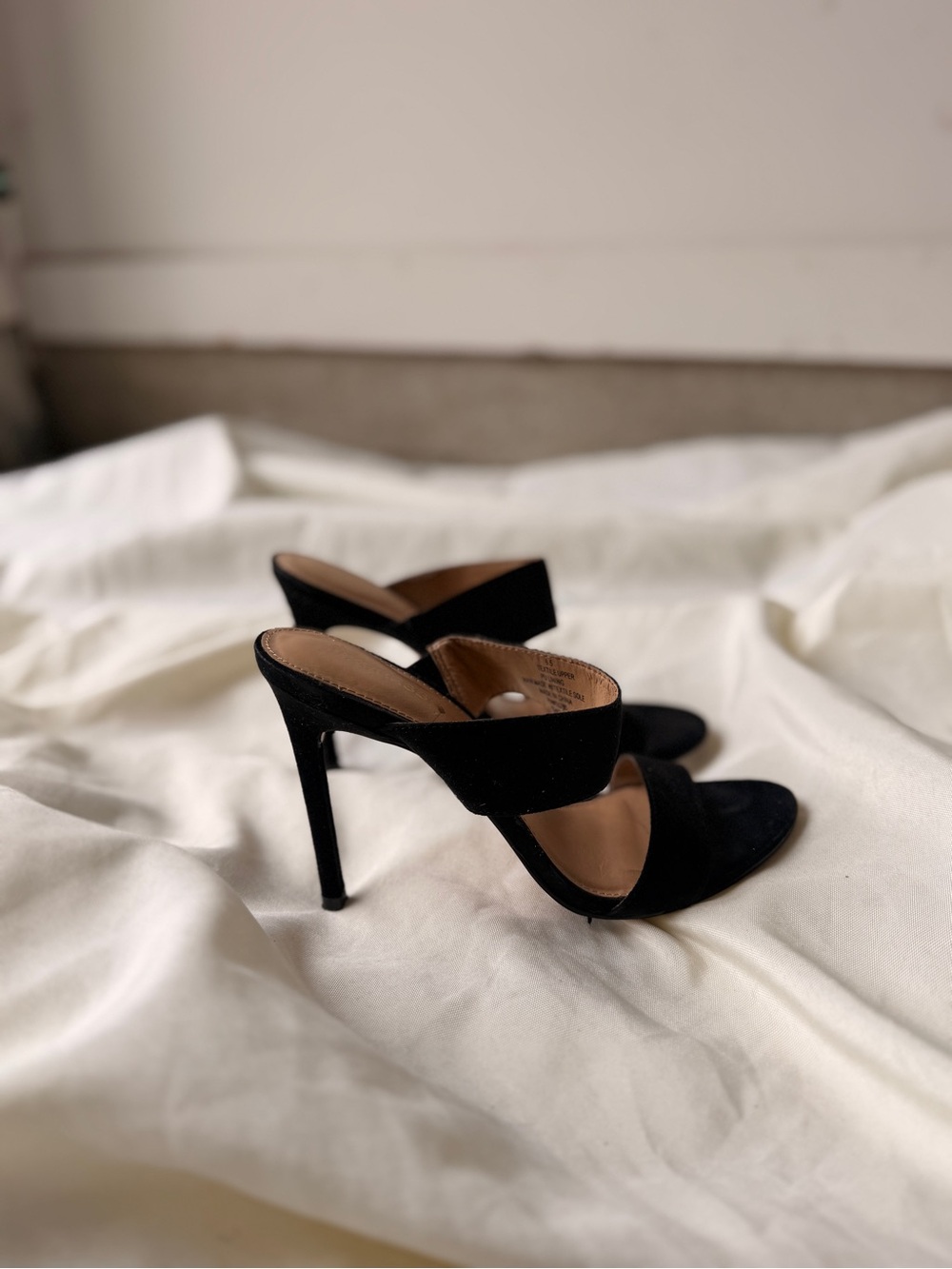 Express Black Stiletto Slide Heels
